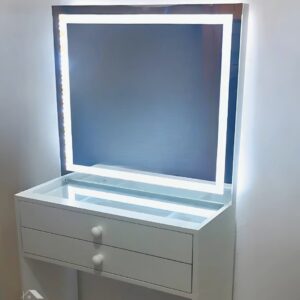 Penteadeira LED - 70cm 2 gavetas com pés (LED de brinde)