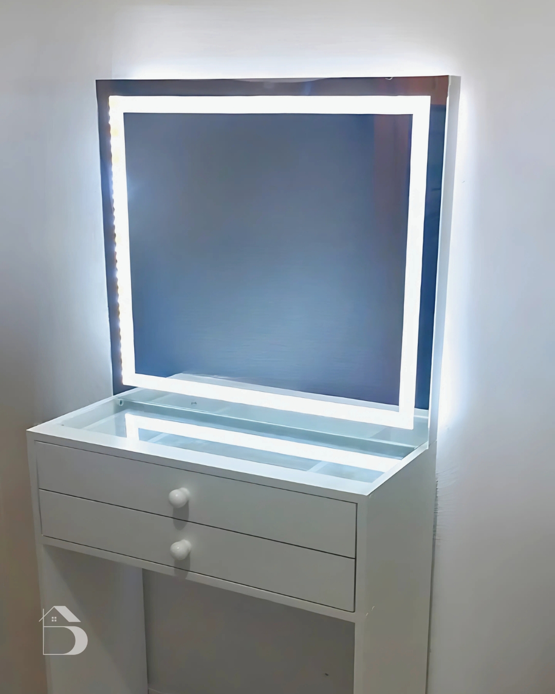 Penteadeira LED - 70cm 2 gavetas com pés (LED de brinde)