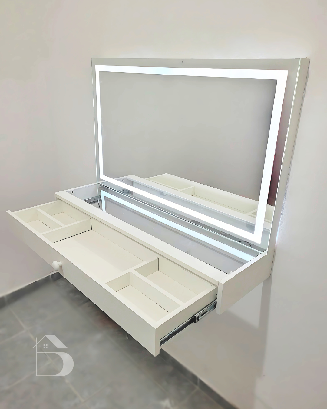 Penteadeira LED - 1m 1 gaveta (LED de brinde)