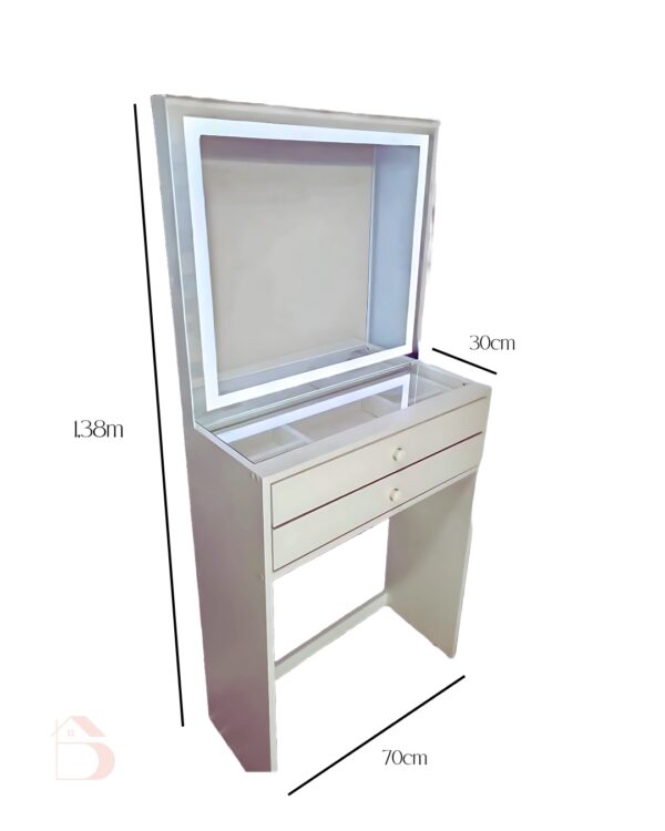 Penteadeira LED - 70cm 2 gavetas com pés (LED de brinde) - Image 2