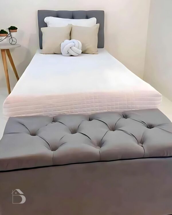 Cabeceira + Baú para Cama Solteiro em Suede - Image 3